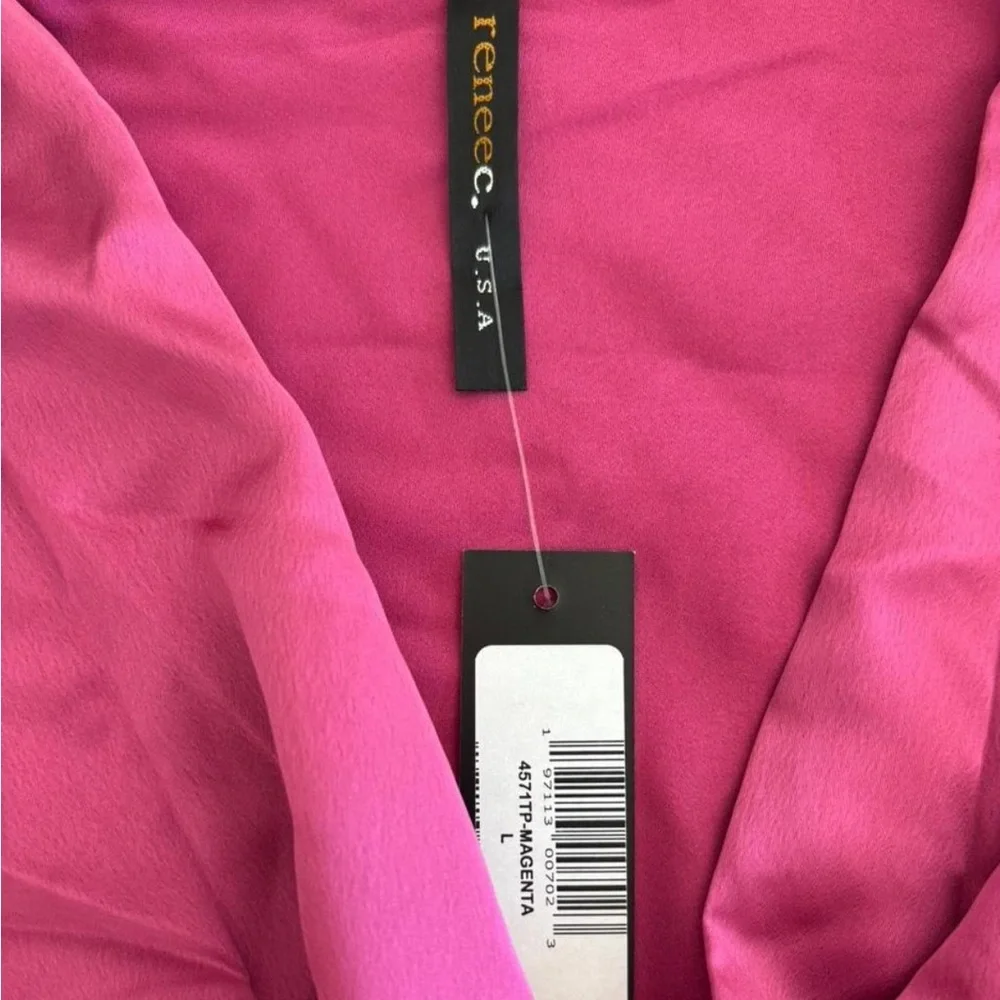 Renee C. Fuchsia Knot Blouse - Picture 3 of 5
